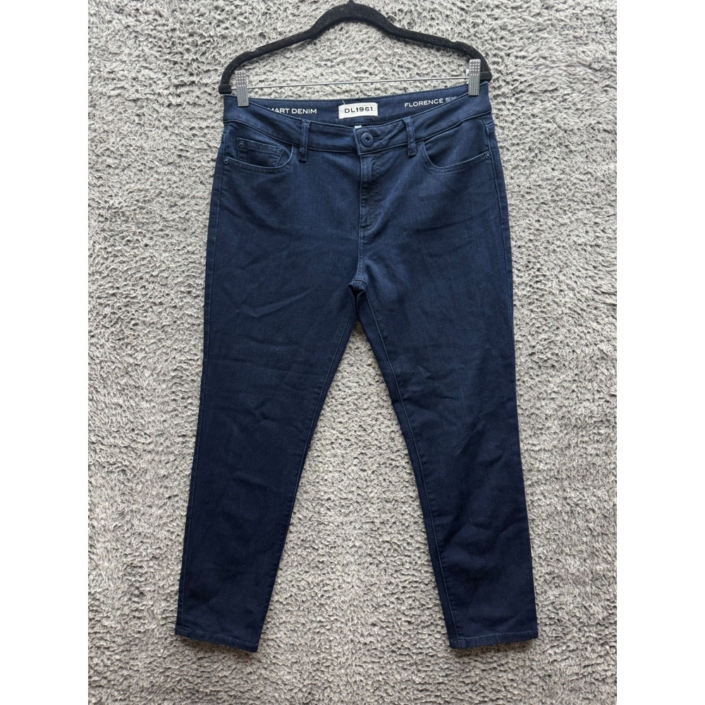 DL1961 Florence Skinny Mid Rise Instasculpt Crop Denim Jeans Blue Womens Size 30
